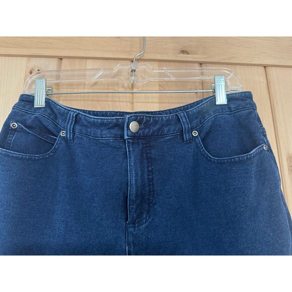 Vintage Norm Thompson Dark Rinse Wide Leg High Waist Jeans - Picture 3 of 10